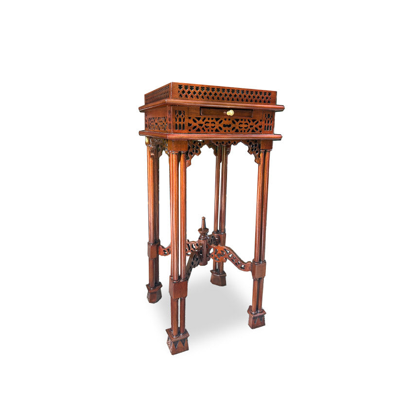 Chinese Chippendale Fretwork Tea Table (Square)