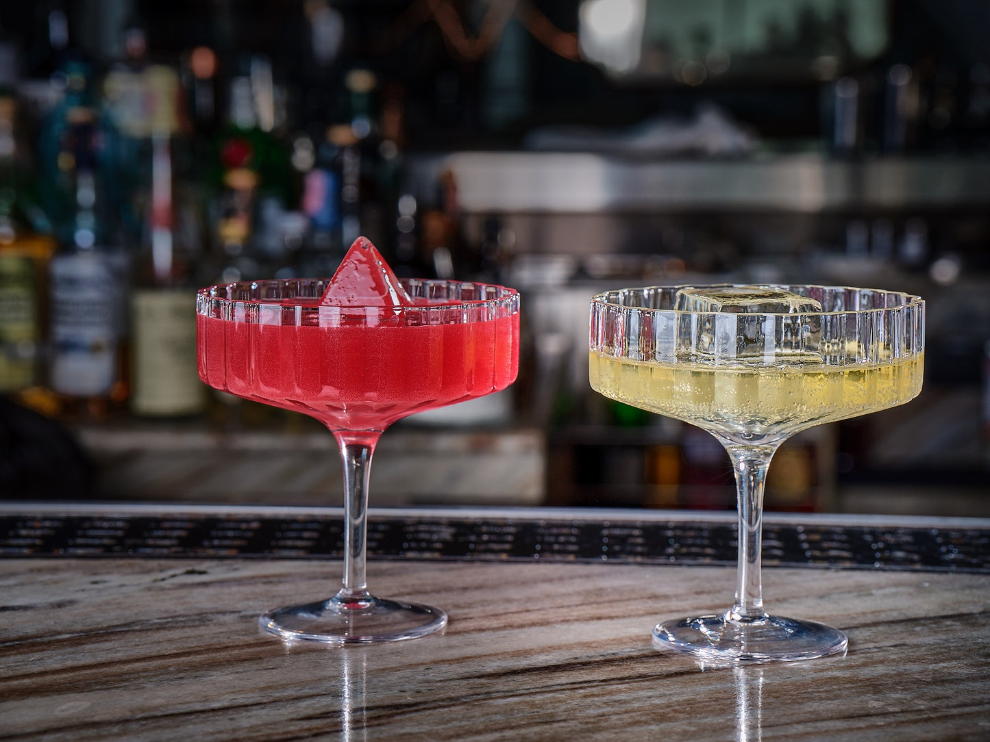 Modernism x Lara K. Crystal Champagne Coupe Glasses