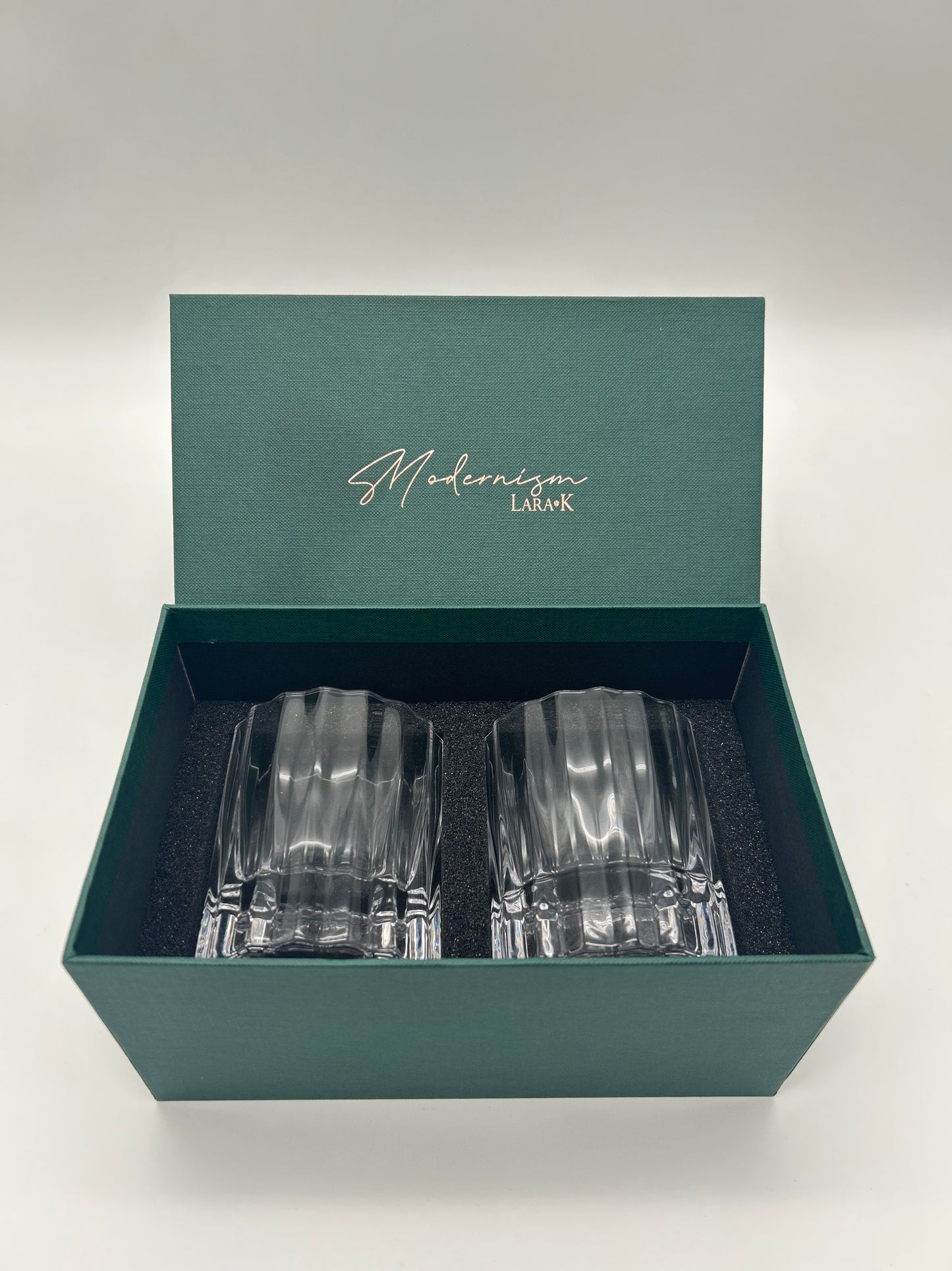 Modernism x Lara K. Crystal Wiskey Tumbler Glasses - Lowball