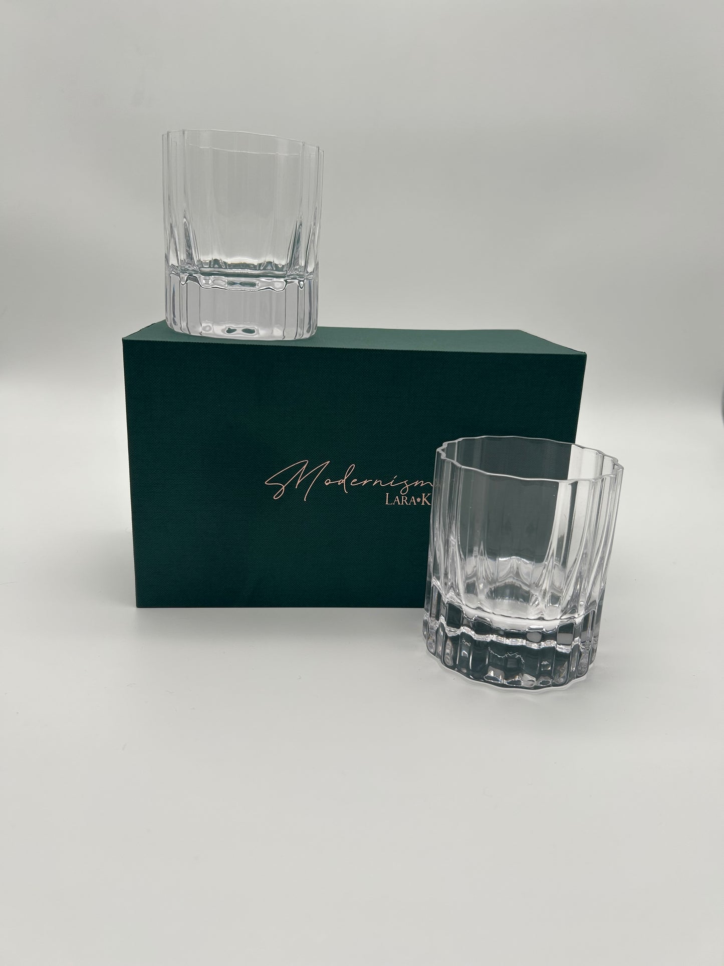 Modernism x Lara K. Crystal Wiskey Tumbler Glasses - Lowball