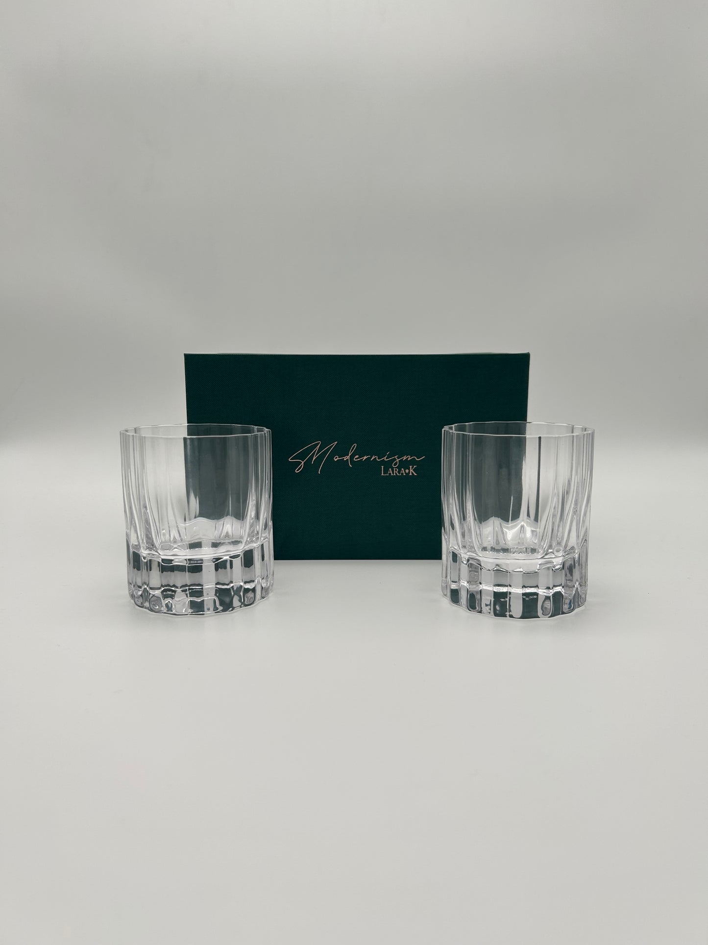 Modernism x Lara K. Crystal Wiskey Tumbler Glasses - Lowball