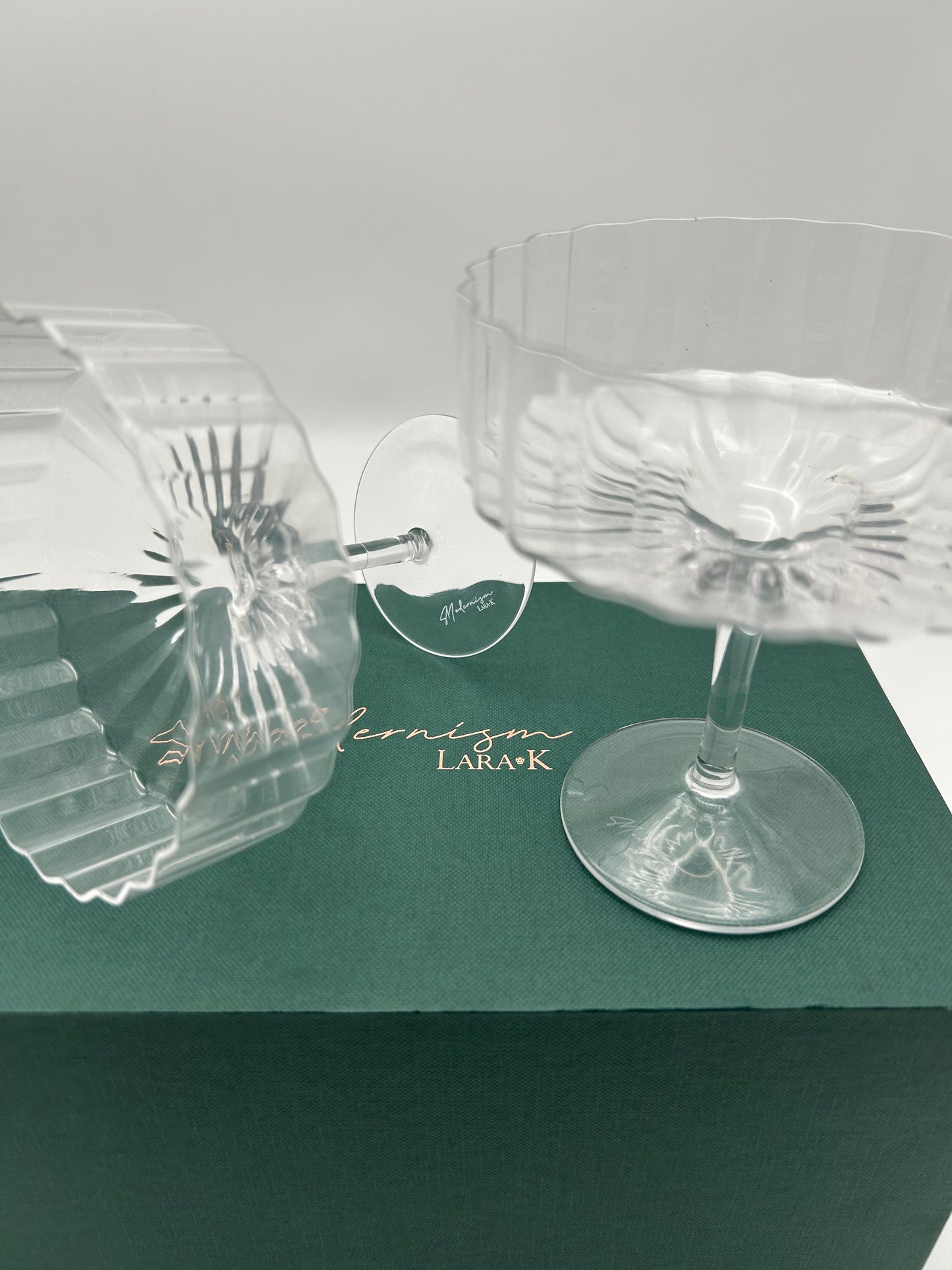 Modernism x Lara K. Crystal Champagne Coupe Glasses