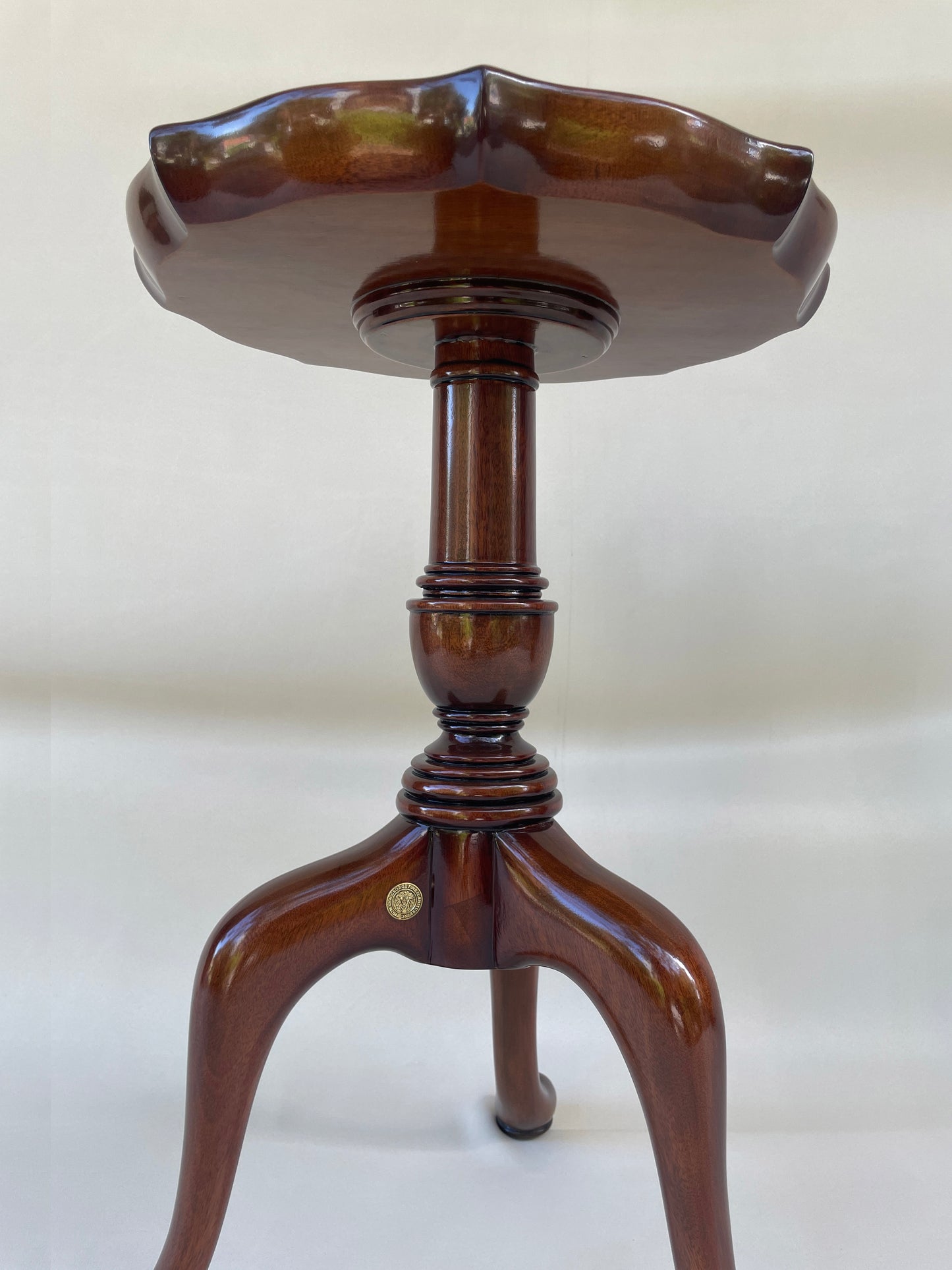 Georgian Pie Crust Wine Table with leather top