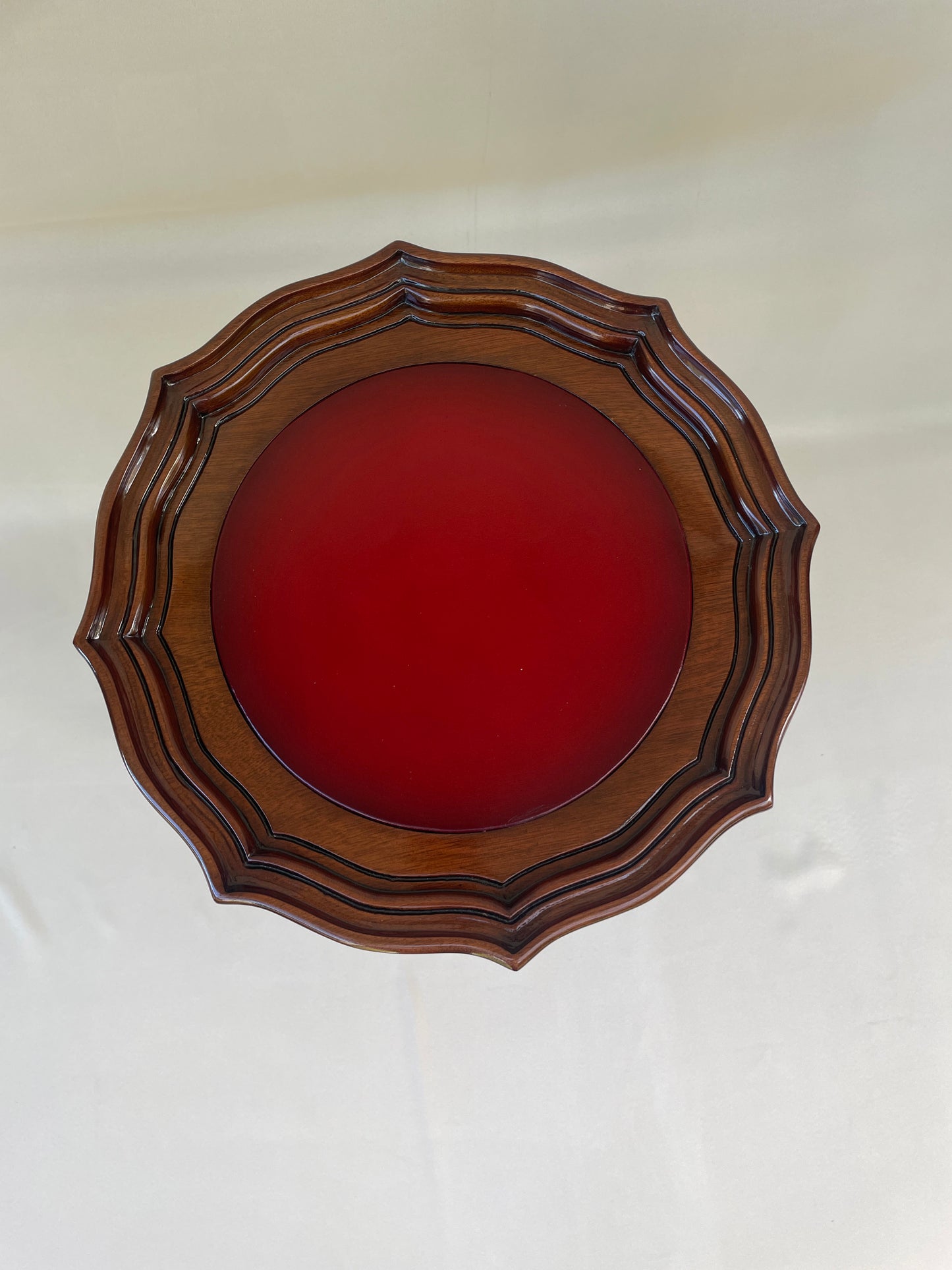 Georgian Pie Crust Wine Table with leather top