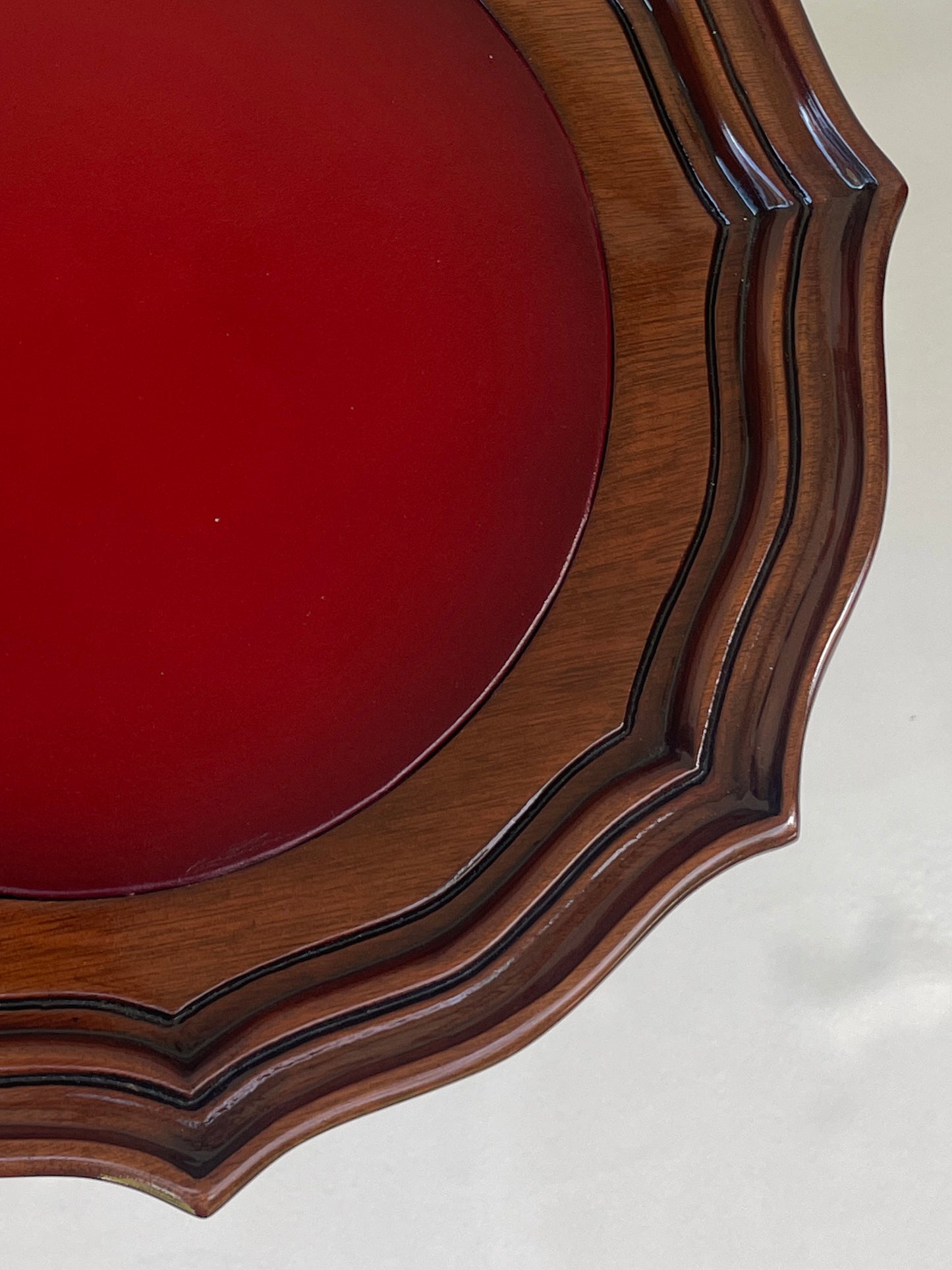 Georgian Pie Crust Wine Table with leather top