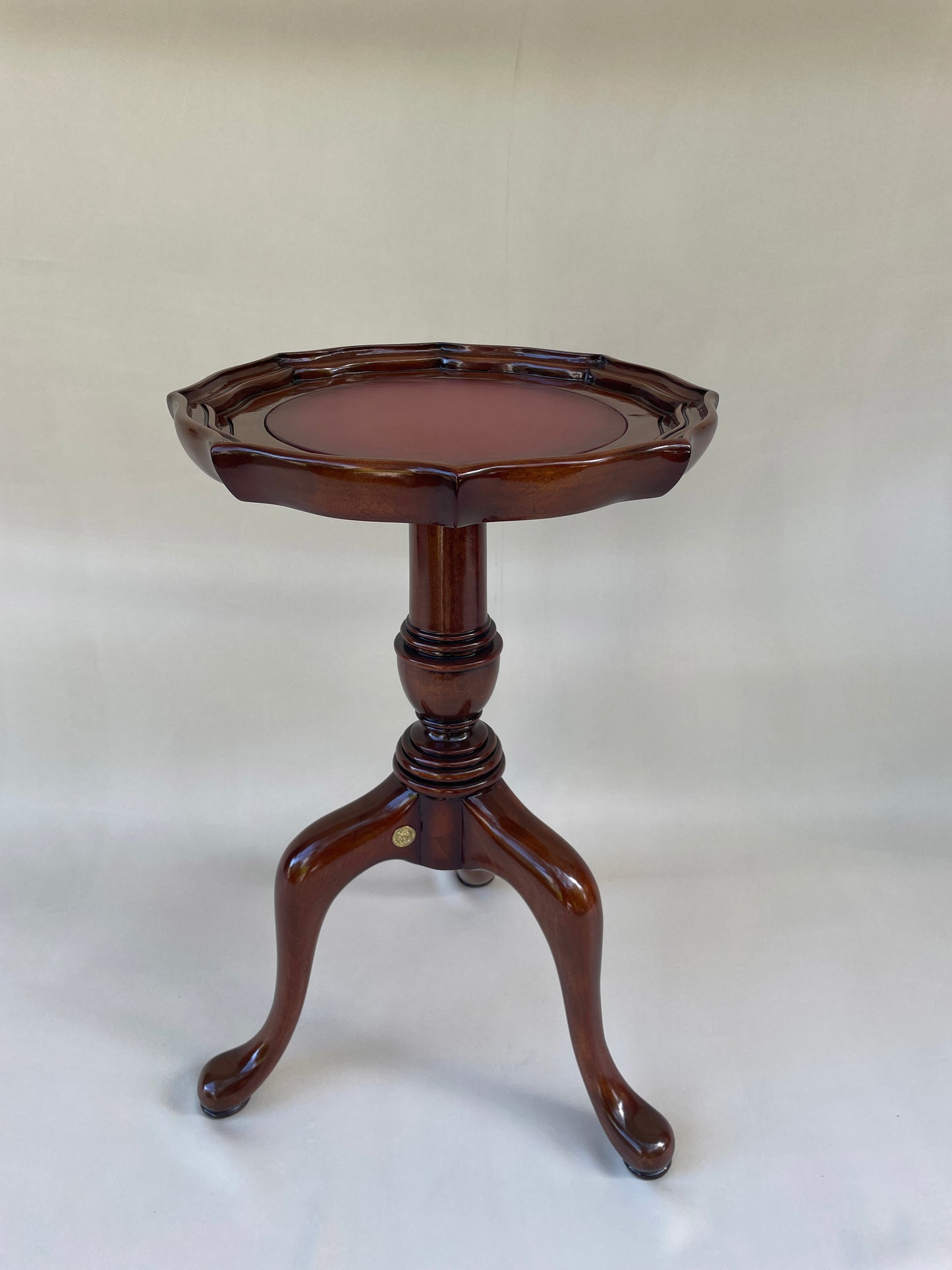 Georgian Pie Crust Wine Table with leather top