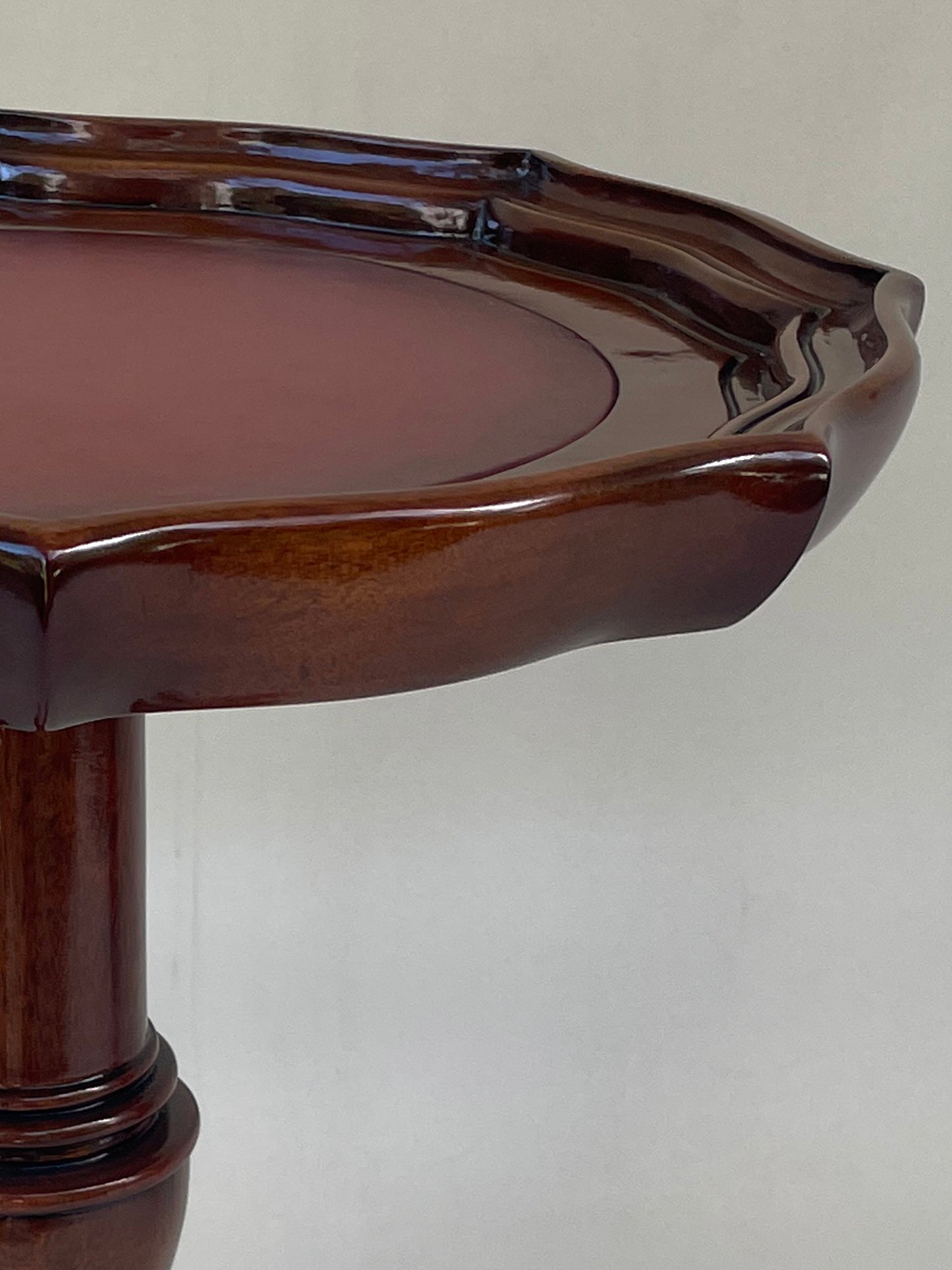 Georgian Pie Crust Wine Table with leather top