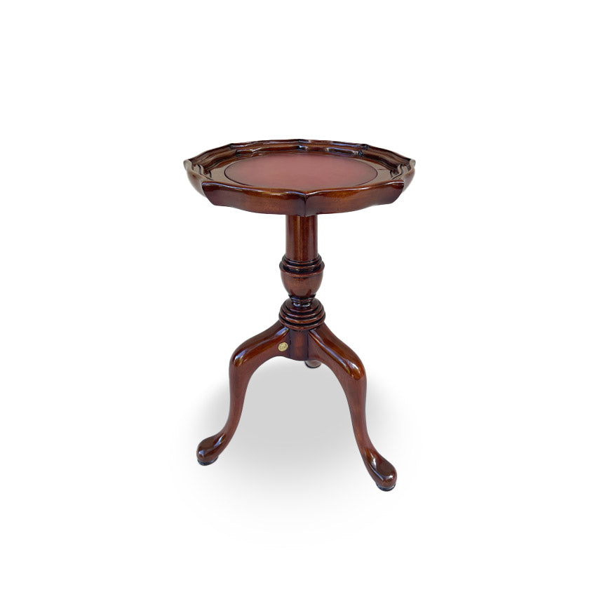 Georgian Pie Crust Wine Table with leather top