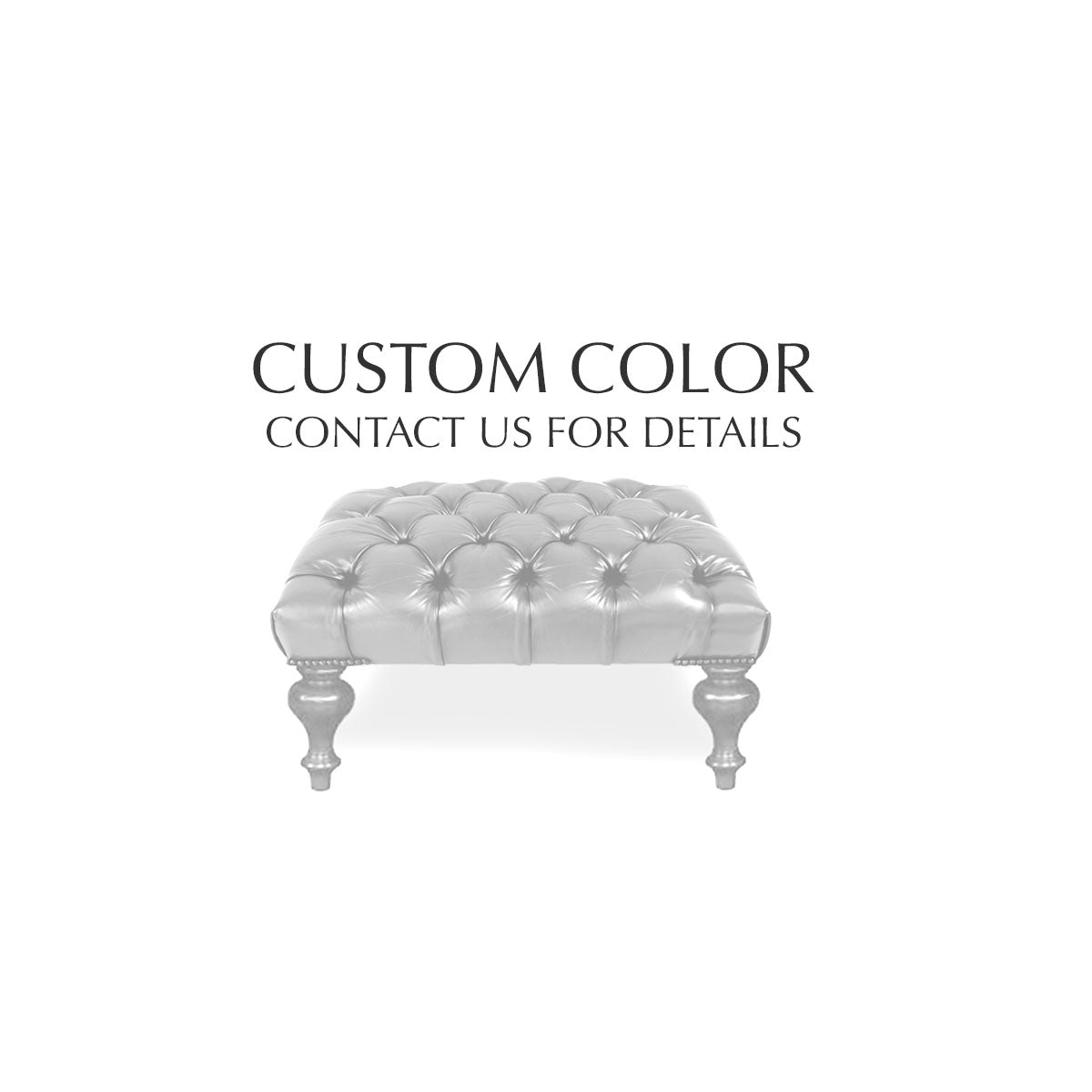 Chesterfield Tufted Leather Ottoman (Turned Legs)