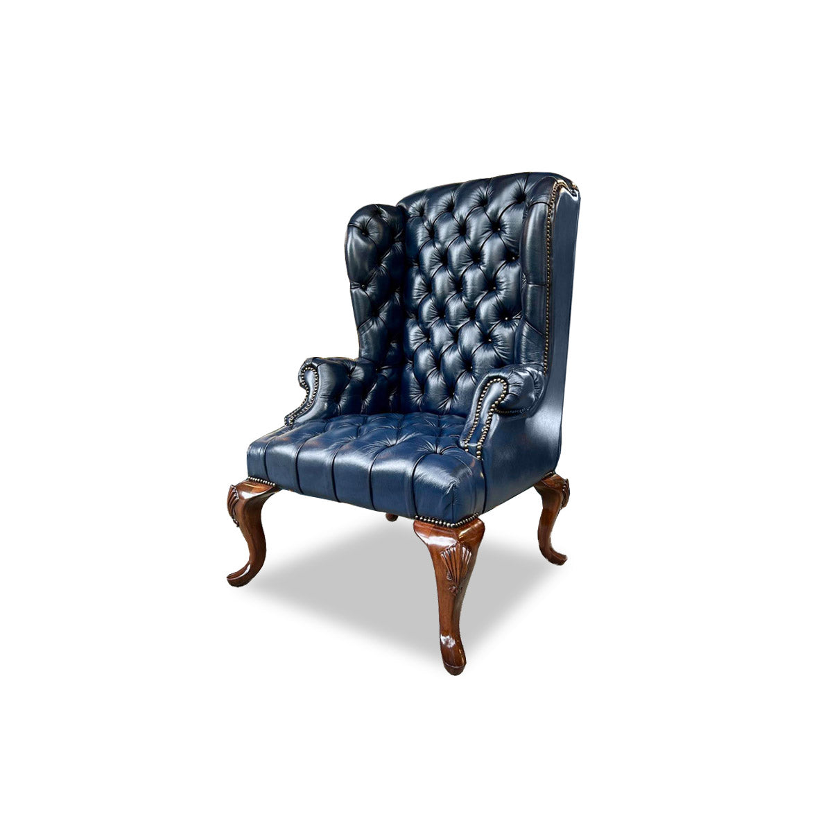 Queen Anne Tufted Wing Chair (Full Tufting-Full Cabriole)
