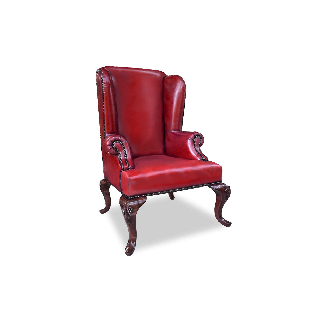 Queen Anne Plain Wing Chair (Full Cabriole)
