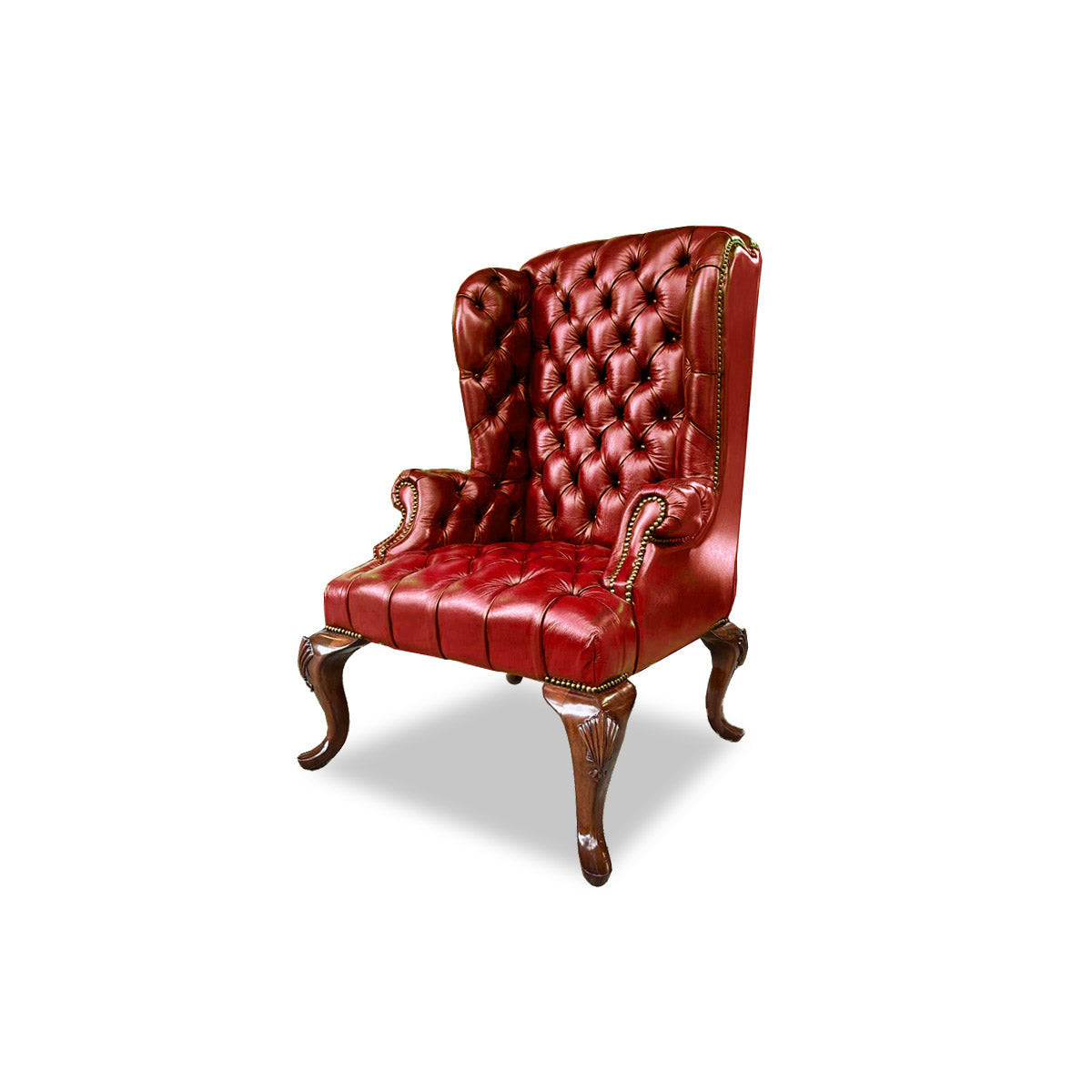 Queen Anne Tufted Wing Chair (Full Tufting-Full Cabriole)