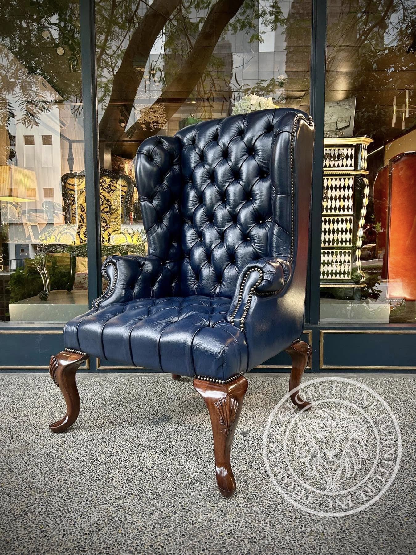 Queen Anne Tufted Wing Chair (Full Tufting-Full Cabriole)