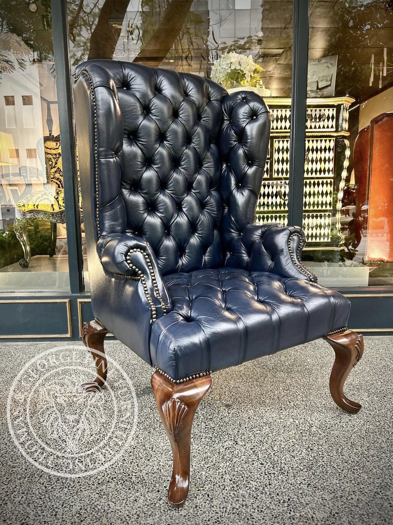 Queen Anne Tufted Wing Chair (Full Tufting-Full Cabriole)