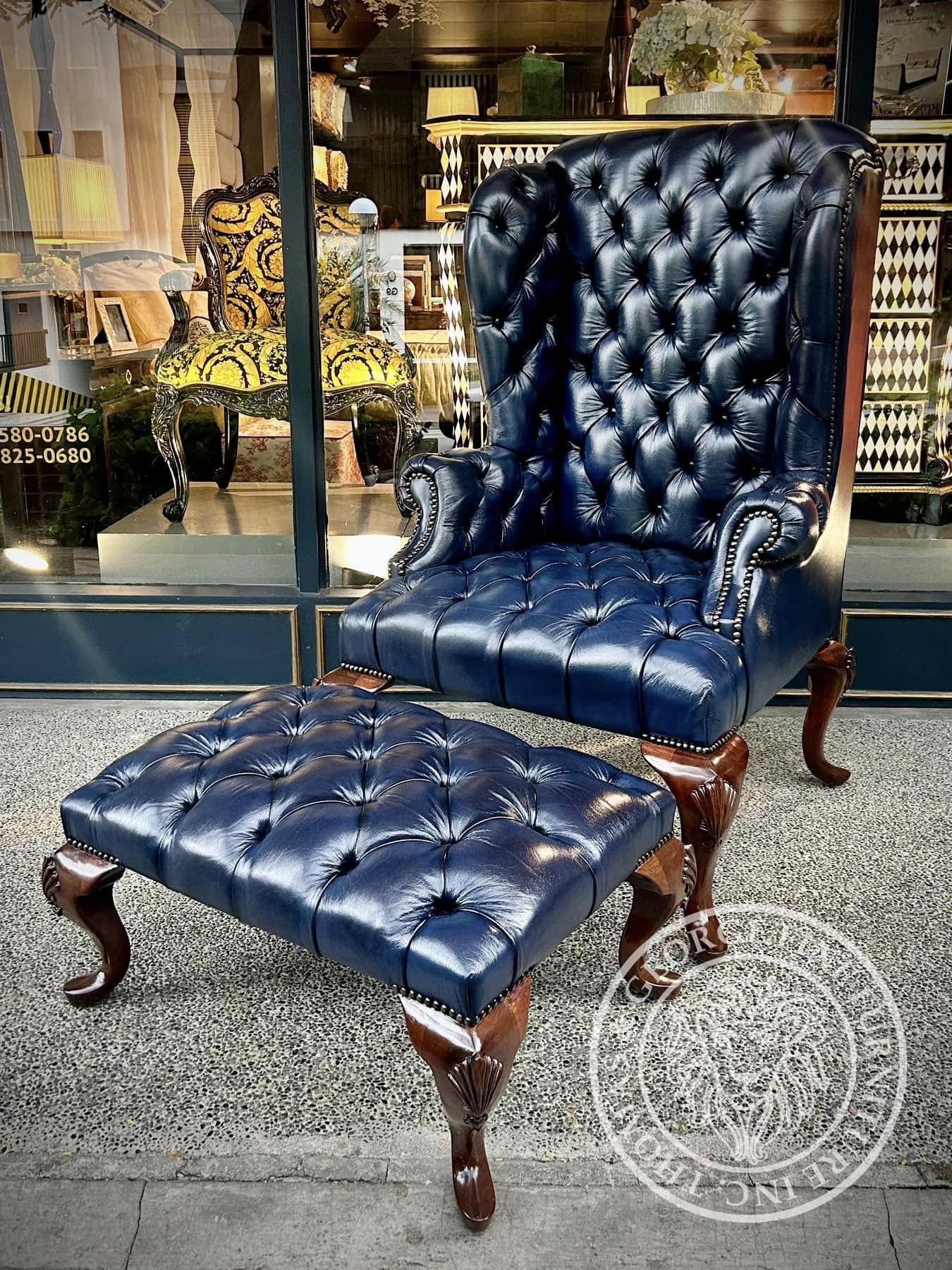 Queen Anne Tufted Wing Chair (Full Tufting-Full Cabriole)
