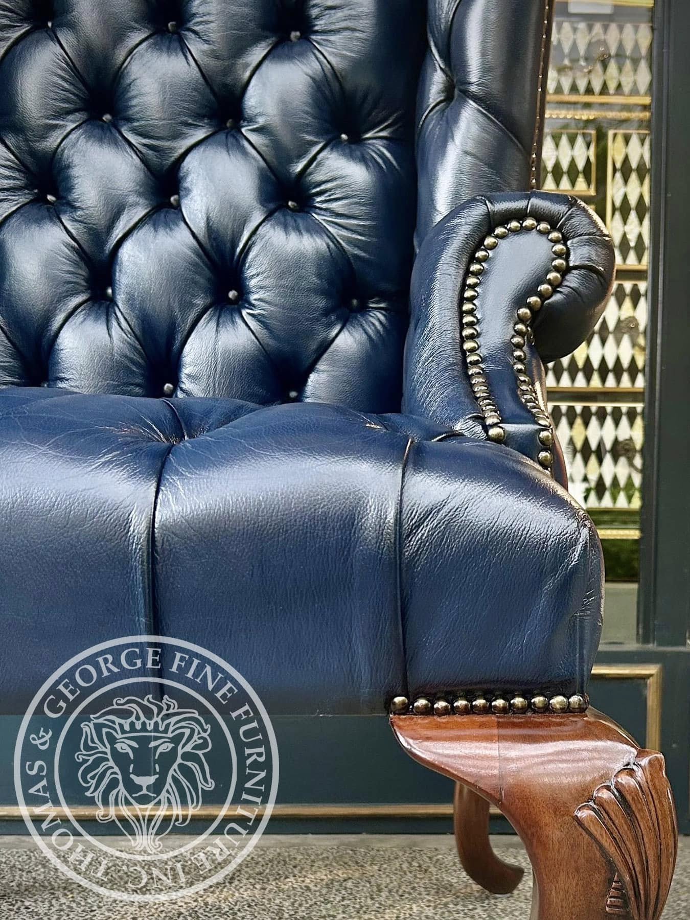 Queen Anne Tufted Wing Chair (Full Tufting-Full Cabriole)