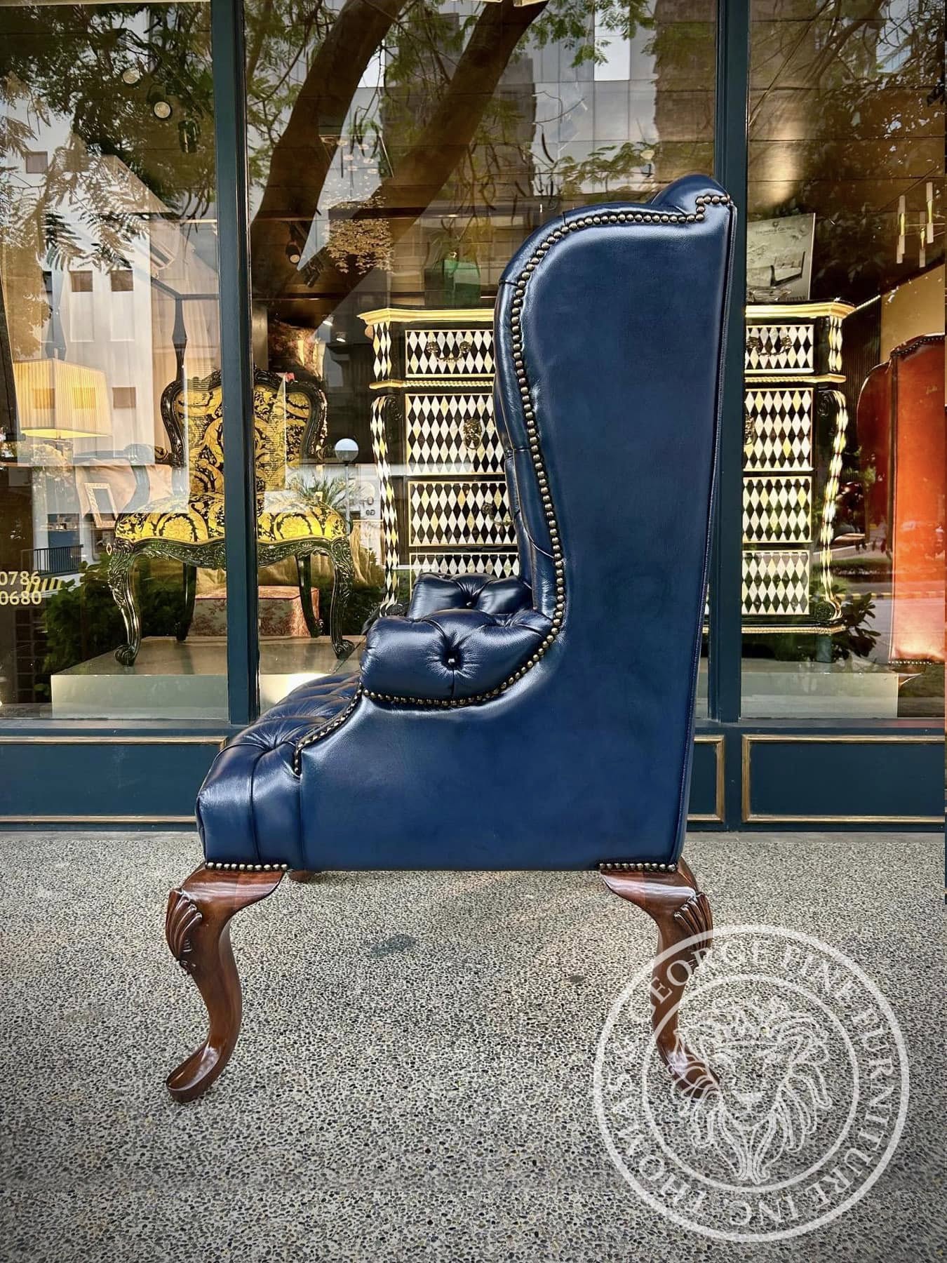 Queen Anne Tufted Wing Chair (Full Tufting-Full Cabriole)