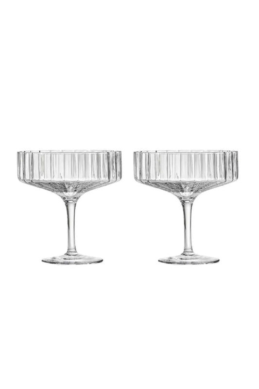 Modernism x Lara K. Crystal Champagne Coupe Glasses