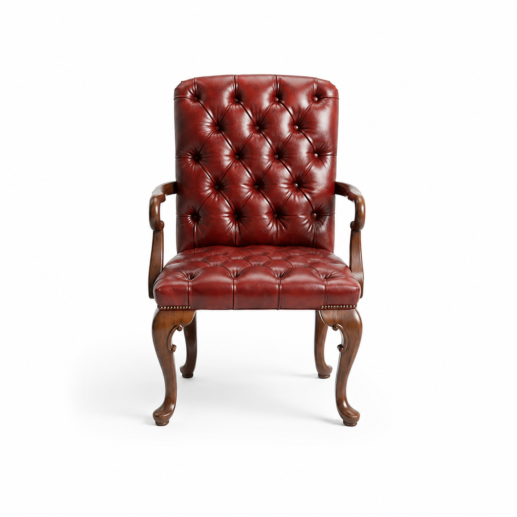 Queen Anne Shepherd's Armchair (Tufted Leather)