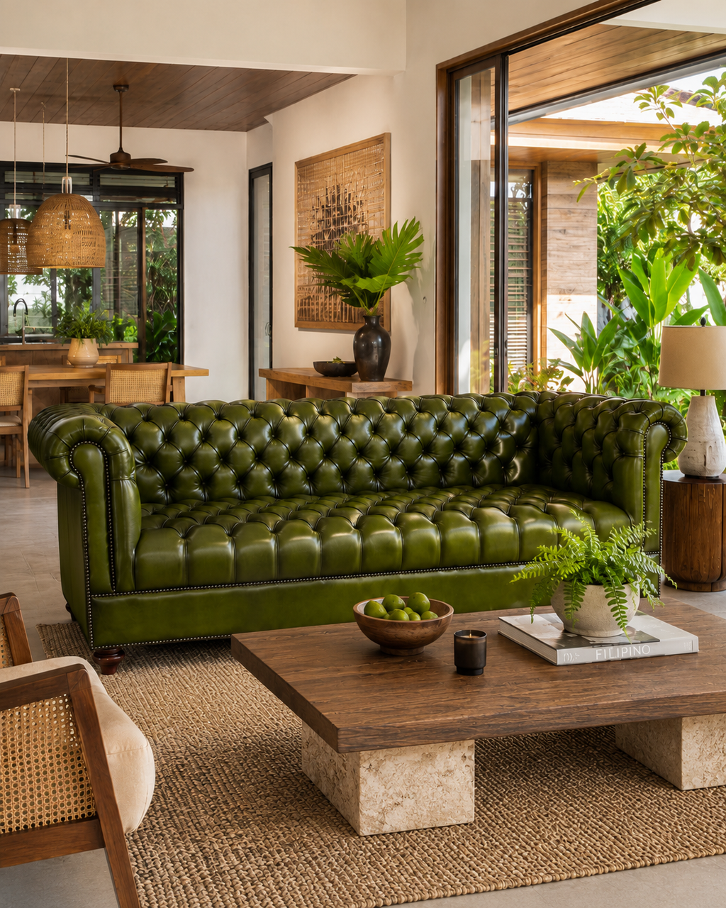 Classic Chesterfield 3-Seater Sofa (Tufted Seat)