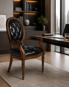 Cameo Arm  Chair (Tufted Leather)