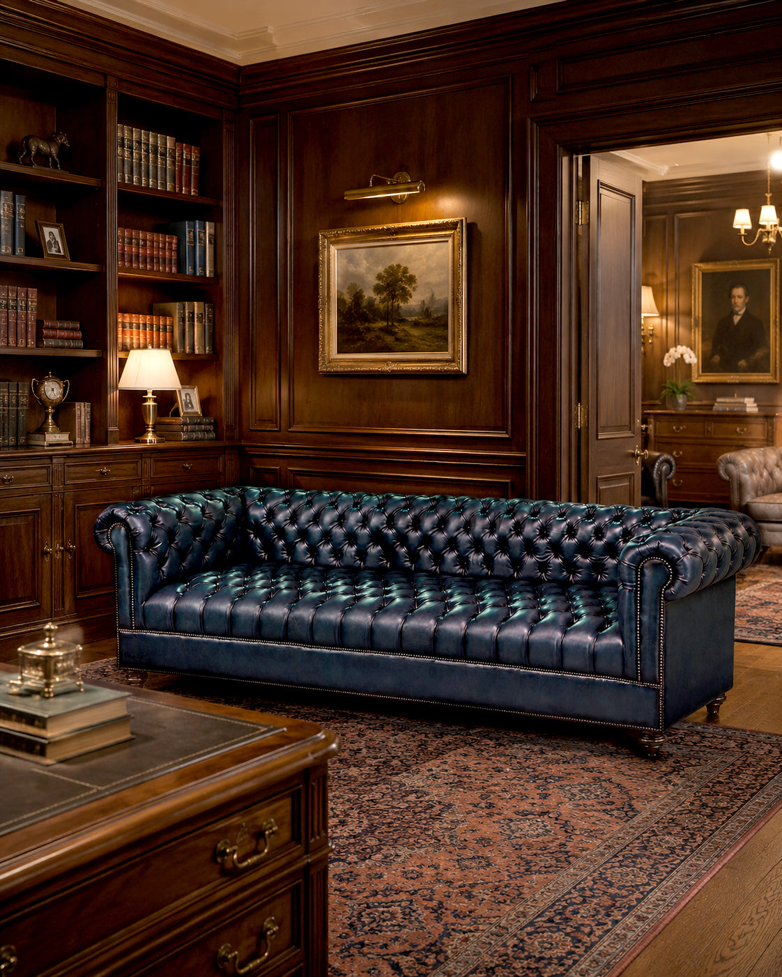 Classic Chesterfield 4-Seater Sofa (Tufted Seat)