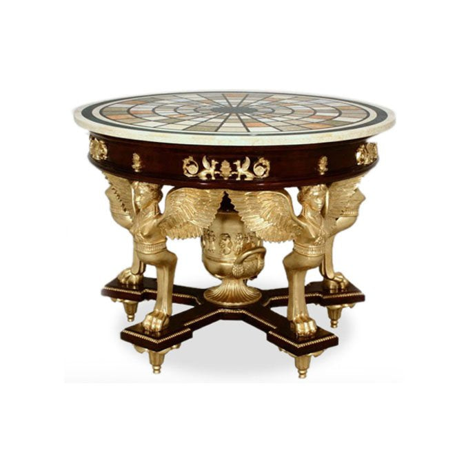 Antico Gilded Caryatid Circular Console Table I thomas-george-gallery