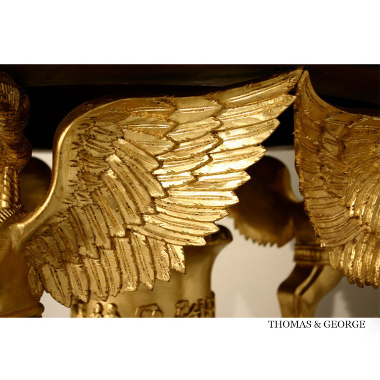 Antico Gilded Caryatid Circular Console Table I thomas-george-gallery