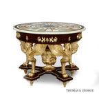 Antico Gilded Caryatid Circular Console Table I thomas-george-gallery