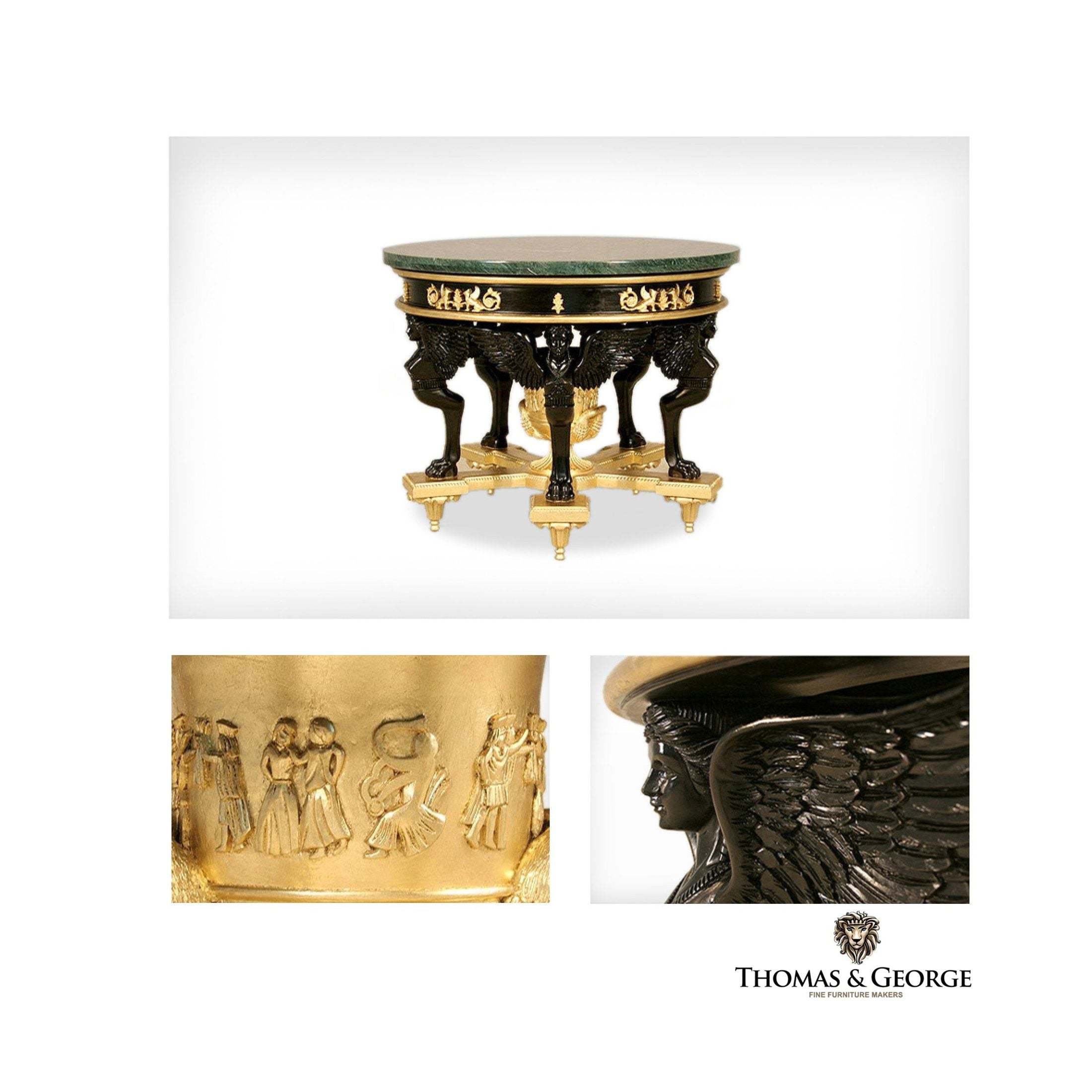 Antico Gilded Caryatid Circular Console Table I thomas-george-gallery
