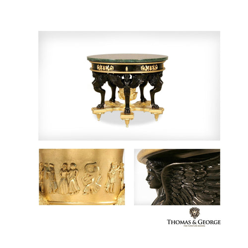 Antico Gilded Caryatid Circular Console Table I thomas-george-gallery