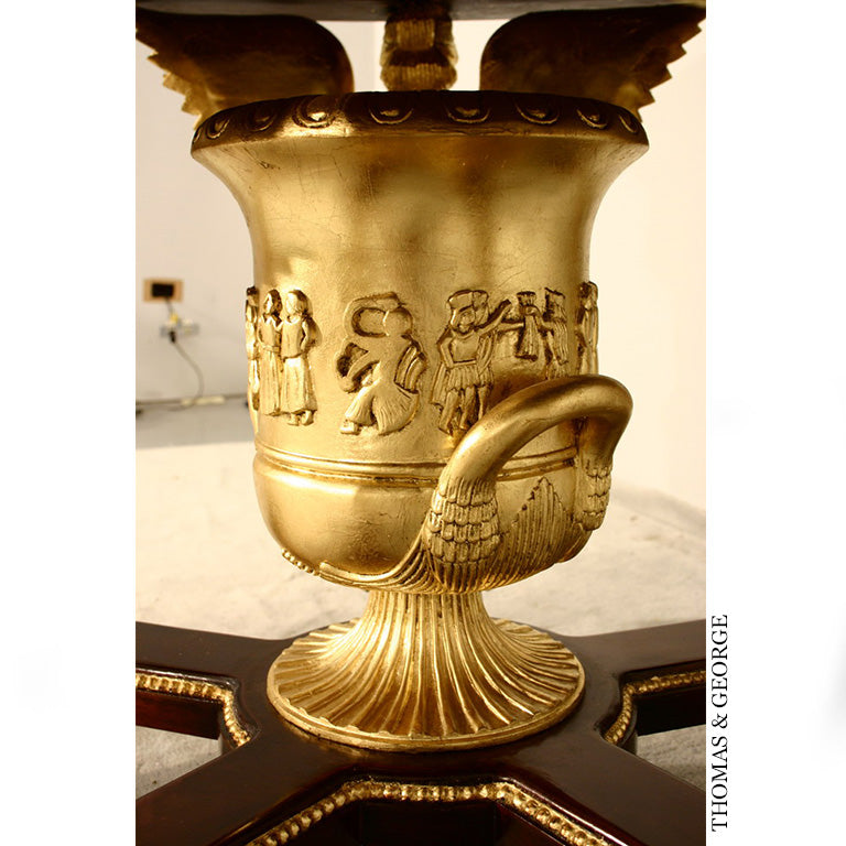 Antico Gilded Caryatid Circular Console Table I thomas-george-gallery