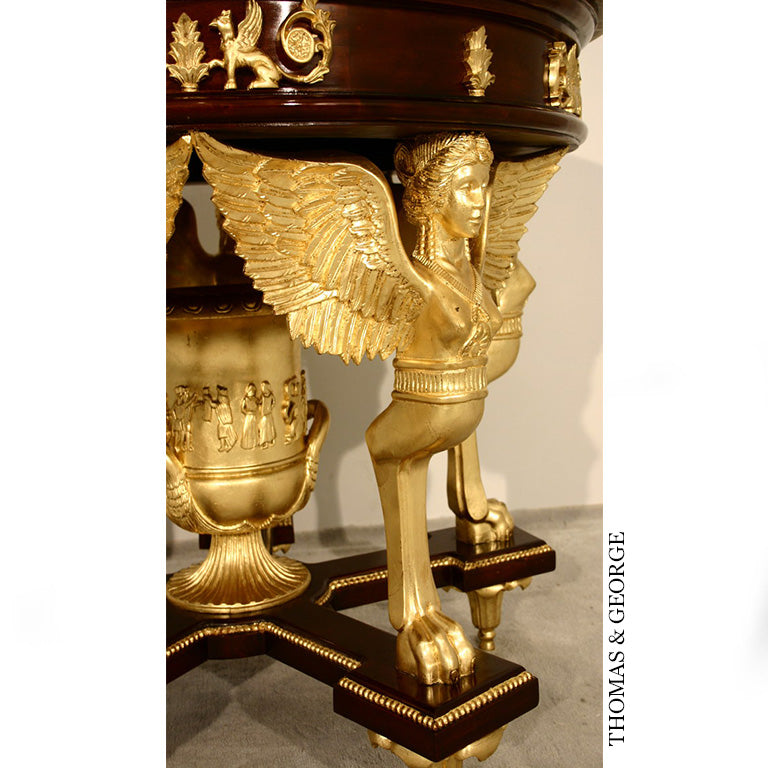 Antico Gilded Caryatid Circular Console Table I thomas-george-gallery