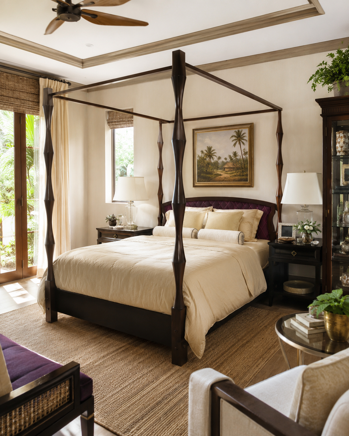 Boo 4-Poster Mahogany Bed Queen Size