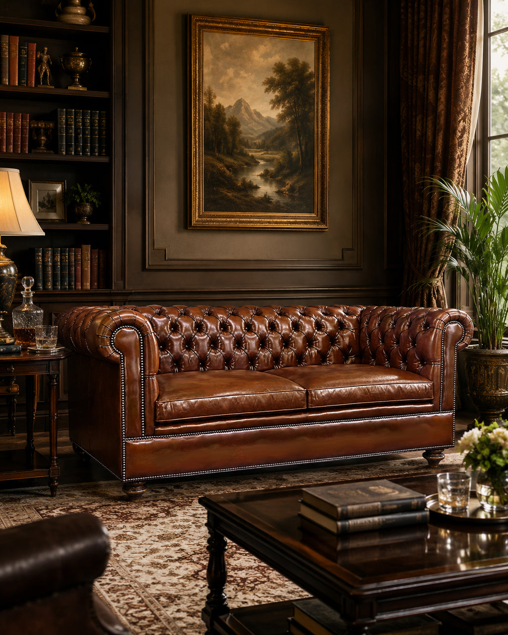 Classic Chesterfield 2.5-Seater Sofa (Fixed Plain Cushion)