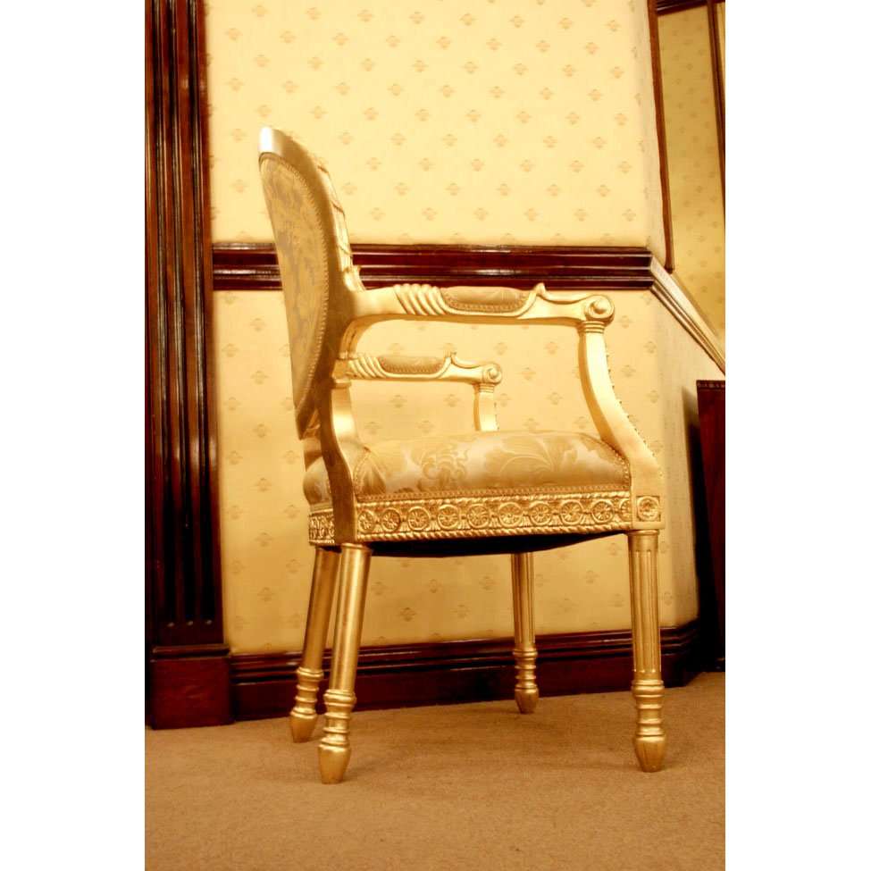 Cameo Gilded Lattice Chair thomas-george-gallery