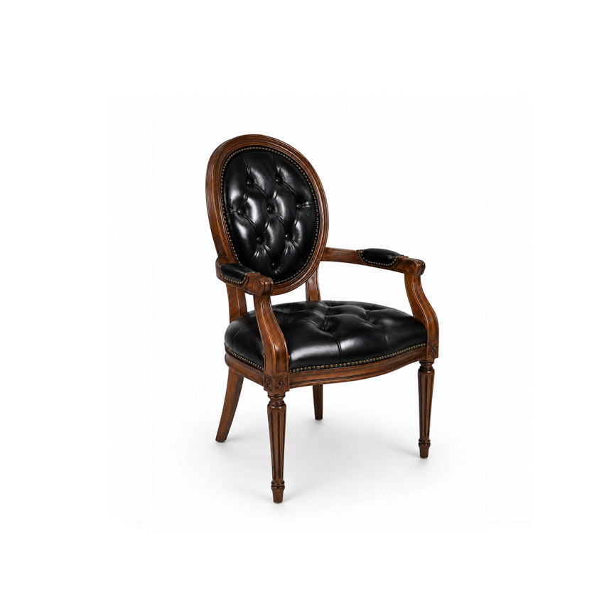 Cameo Arm  Chair (Tufted Leather)
