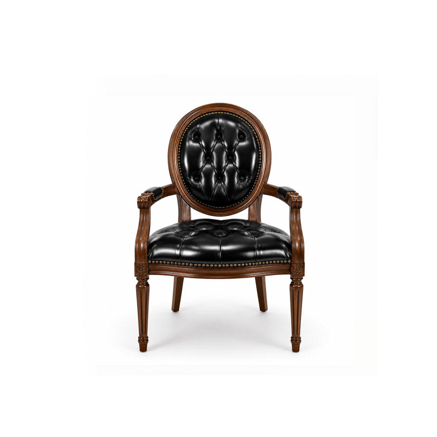 Cameo Arm  Chair (Tufted Leather)