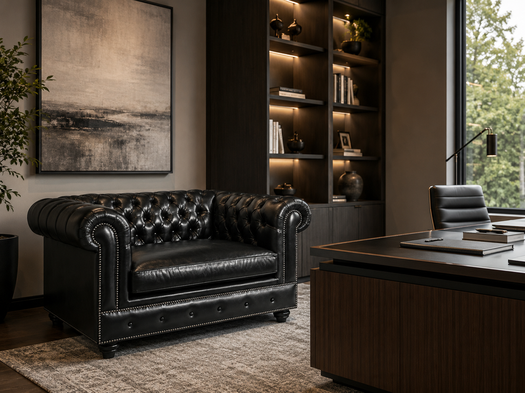 Classic Chesterfield Loveseat (Fixed plain Cushion)