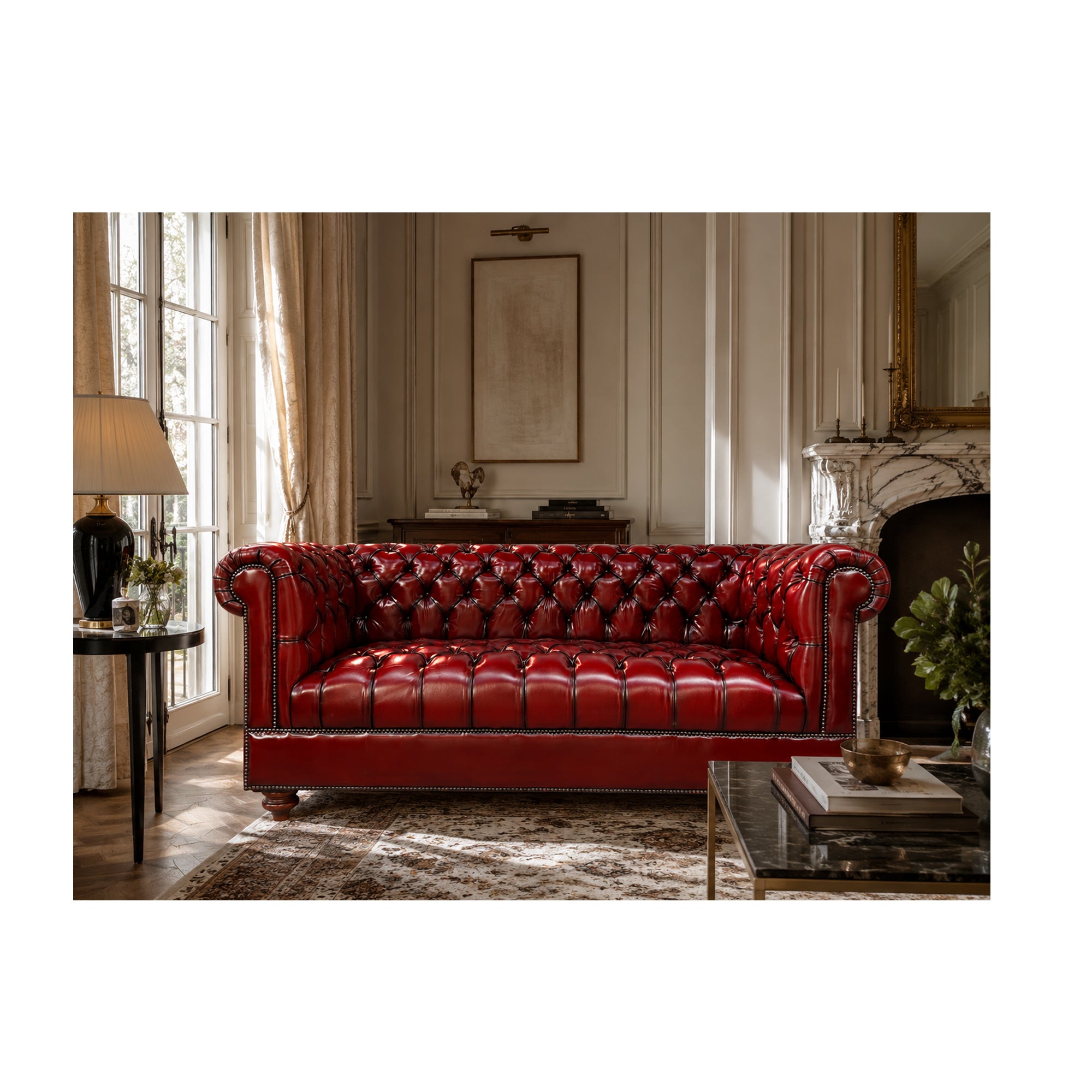 Classic Chesterfield 2.5-Seater Sofa (Tufted Seat)
