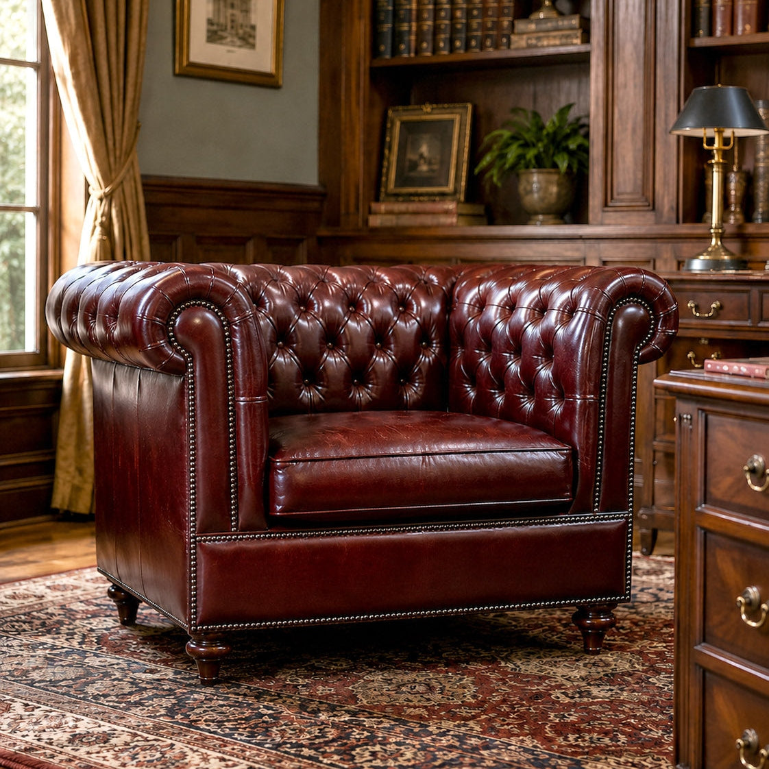 Classic Chesterfield Arm Chair | Single Sofa (Tufted Seat)
