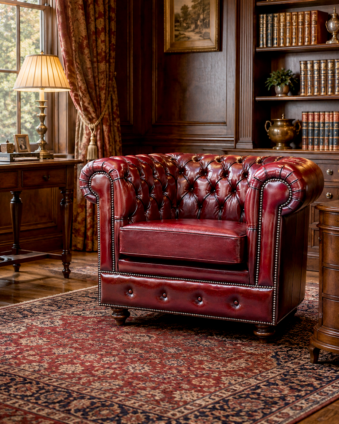 Classic Chesterfield Arm Chair | Single Sofa (Fixed Loose cushion)