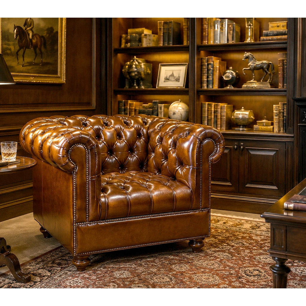 Classic Chesterfield Arm Chair | Single Sofa (Tufted Seat)