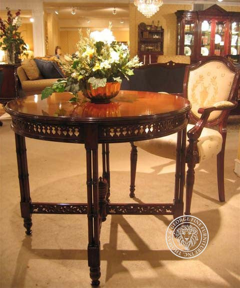 Chinese Chippendale Circular Fretwork Table thomas-george-gallery