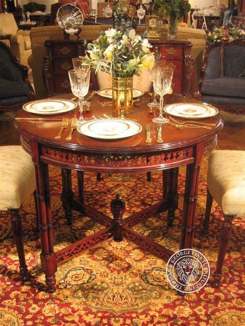Chinese Chippendale Circular Fretwork Table thomas-george-gallery