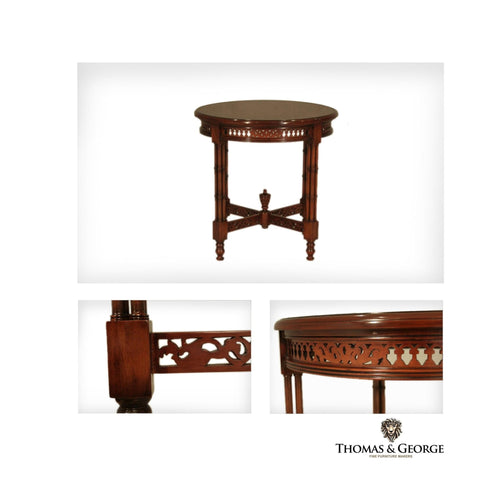 Chinese Chippendale Circular Fretwork Table thomas-george-gallery