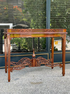 Chinese Chippendale Fretwork Tea Table (Serpentine)