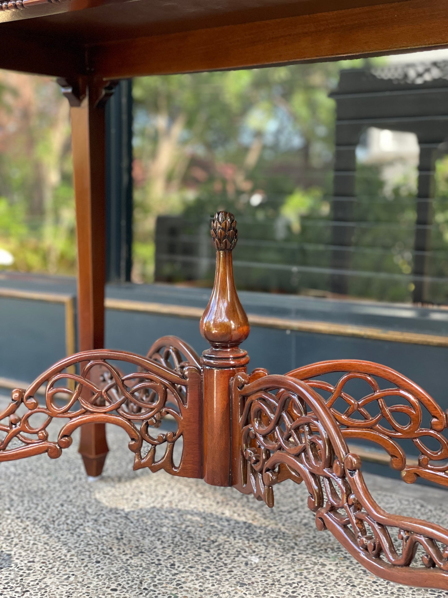 Chinese Chippendale Fretwork Tea Table (Rectangular)