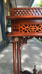 Chinese Chippendale Fretwork Tea Table (Square)