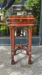 Chinese Chippendale Fretwork Tea Table (Square)